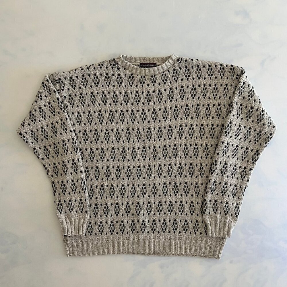 Roundtree & Yorke Vintage Grey Knit Crewneck Sweater